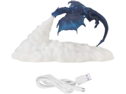Luminária Noturna Dragão De Fogo Impressa Em 3d, Abajur Cabeceira Led,