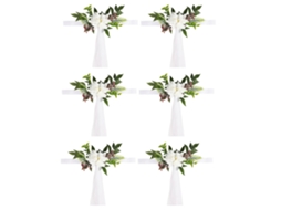 Flores Artificiais para Encosto de Cadeira, 6 Peças LAXISCREED