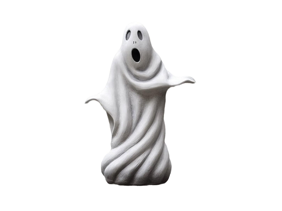 Xj Escultura De Jardim De Halloween, Fantasma Branco, Estátua Externa, Linda Decoração De Jardim Fantasma, Artesanato Em Resina Slowmoose