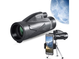 Telescópio Monocular 12x50 Hd Ip68 Suporte Smartphone Tripé Observação Pássaros Acampamento Caminhada Preto Bestvite