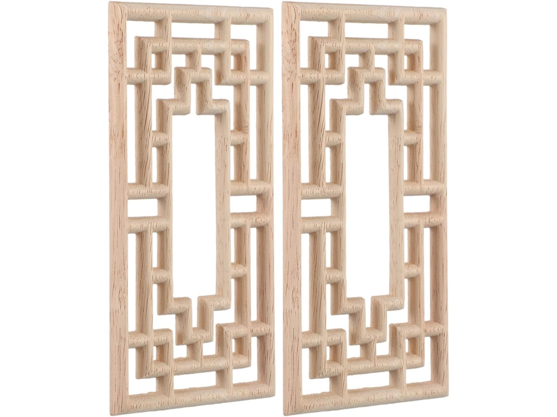 2 Peças De Apliques Para Portas, Móveis, Entalhadas, Sem Pintura, Para Decoração De Cantos.