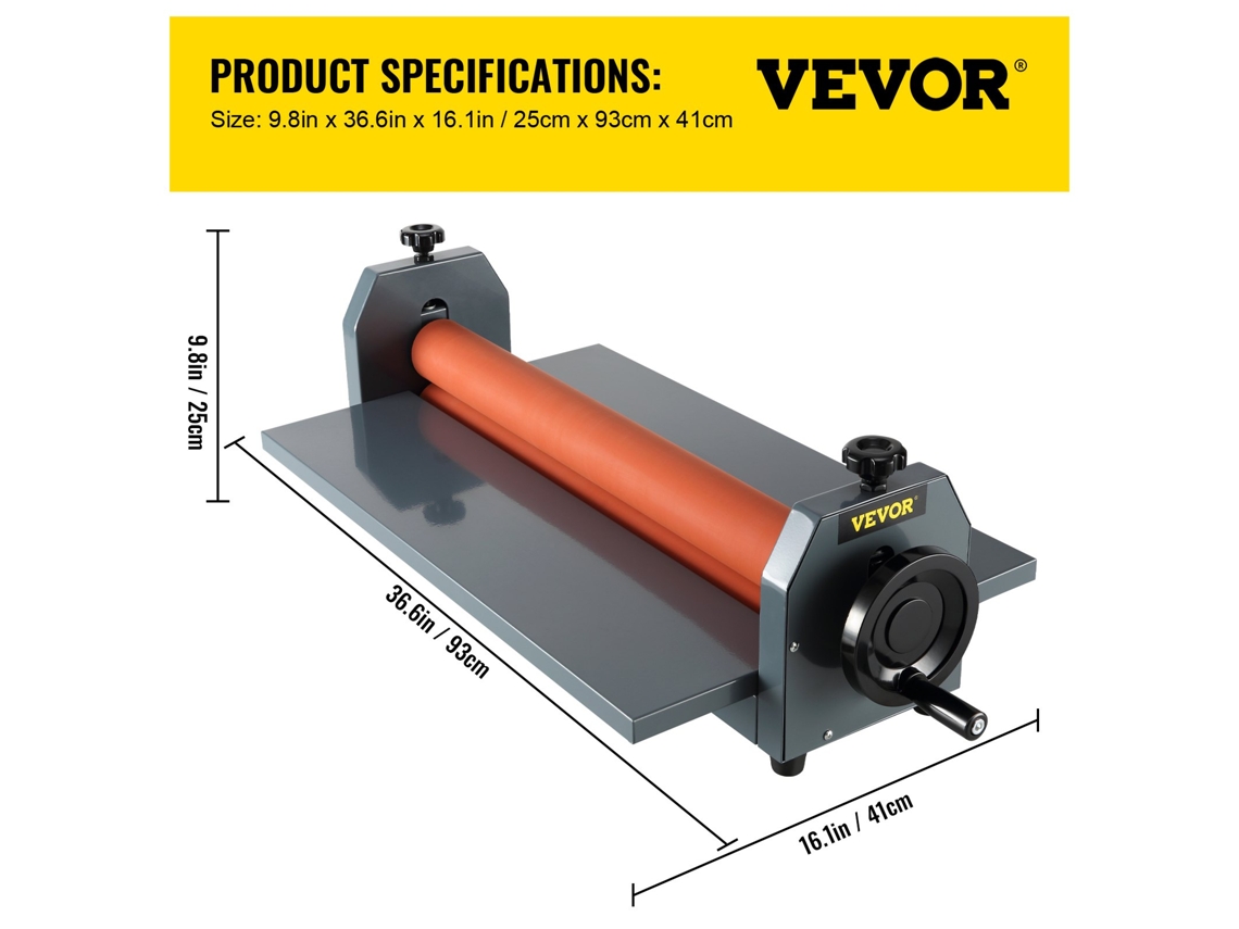 Laminador Manual de Rolo Vevo 750Mm Máquina de Laminação para Montagem de Filme Fotográfico de Vinil VEVOR