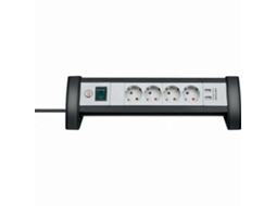 Régua De Energia Brennenstuhl Premium Office Line 3600 W Preta Com 4 Tomadas, Interruptor Liga/desliga E 2 Portas Usb Olysi Shop (1,8 M)