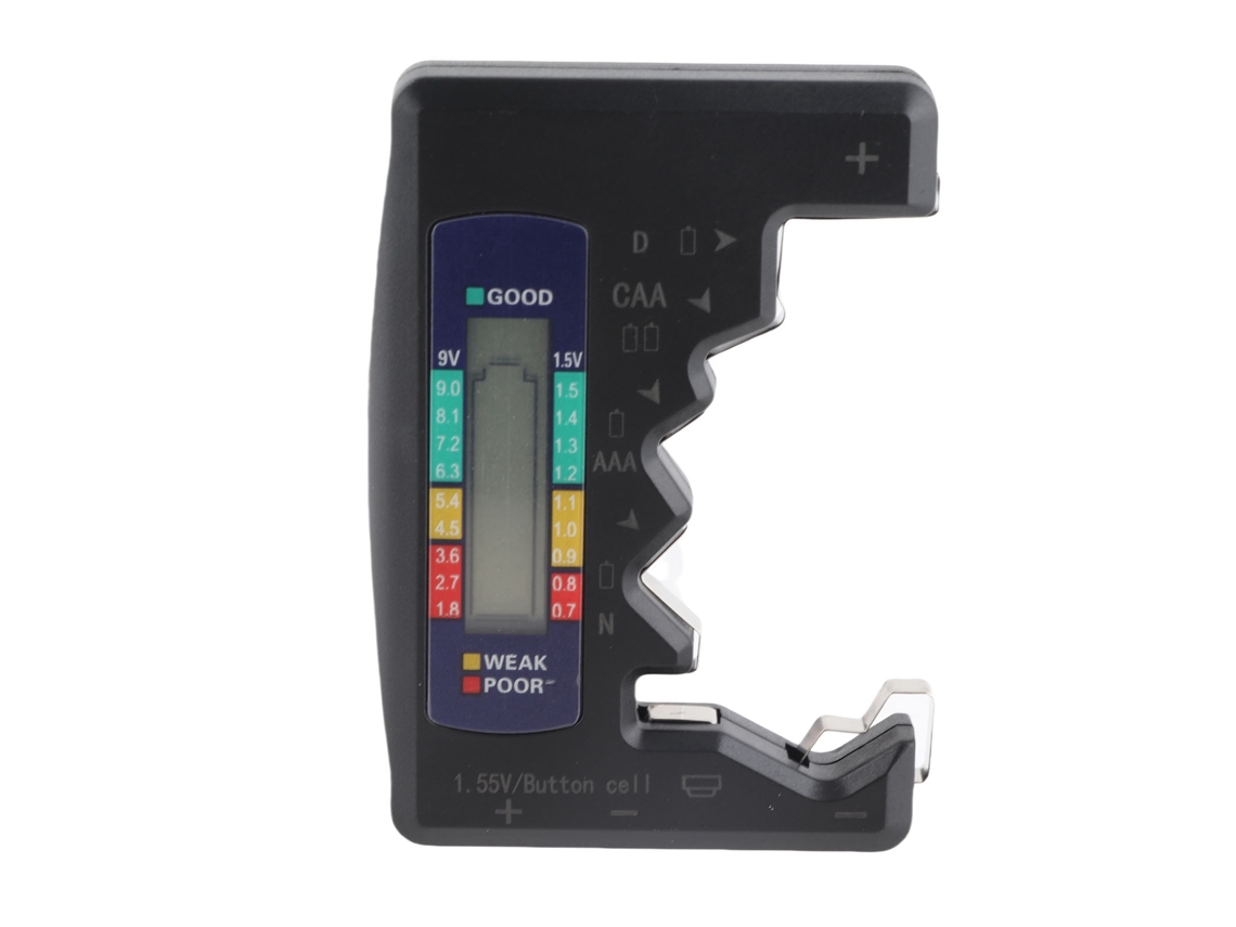 Medidor Digital de Capacidade de Bateria Universal para D C Aa Aaa N 9v 1.5v Pilha Botão Analisador Preto
