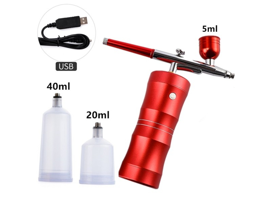 Kit De Mini Compressor De Ar Rosa, Aerógrafo, Pistola De Pintura, Aerógrafo Para Nail Art, Tatuagem E Artesanato Slowmoose