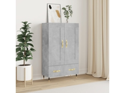Vidaxl Aparador Alto 69,5x31x115 Cm Derivados De Madeira Cinza-cimento