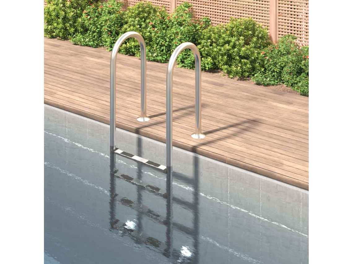 Vidaxl Escada De Piscina 54x38x184,5 Cm 304 Aço Inoxidável