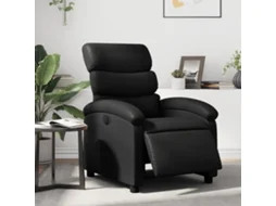 Vidaxl Poltrona Reclinável Elétrica Couro Artificial Preto