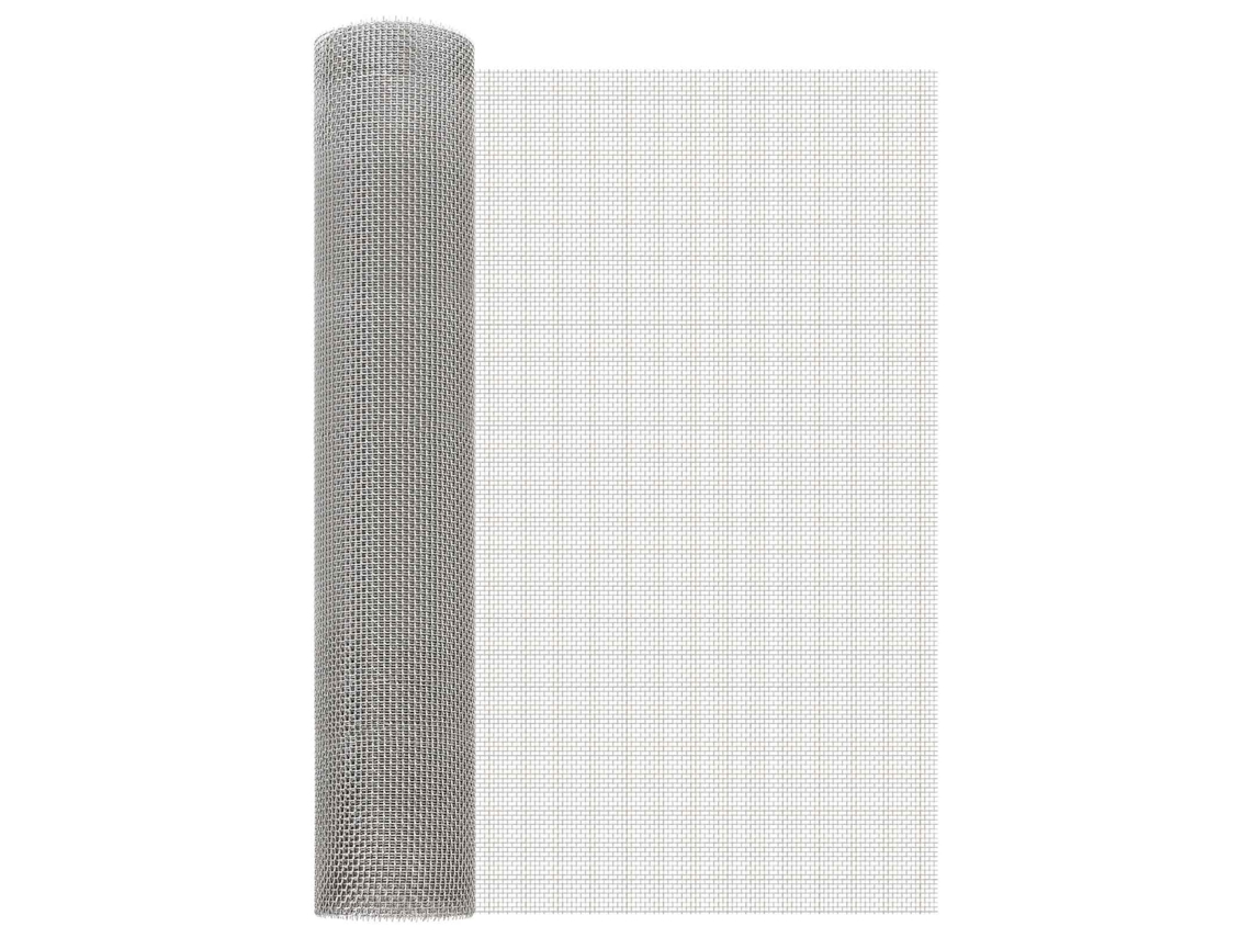 Vidaxl Tela De Malha 60 X 1000 Cm 6 Mesh Aço Inoxidável 201 Prateado