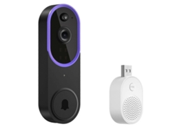Campainha Externa Sem Fio com Interfone de Vídeo Wi Fi, Olho Mágico Digital com Visão Noturna Infravermelha e Câmera Hd À Prova Dágua. Brilvibe_ozo