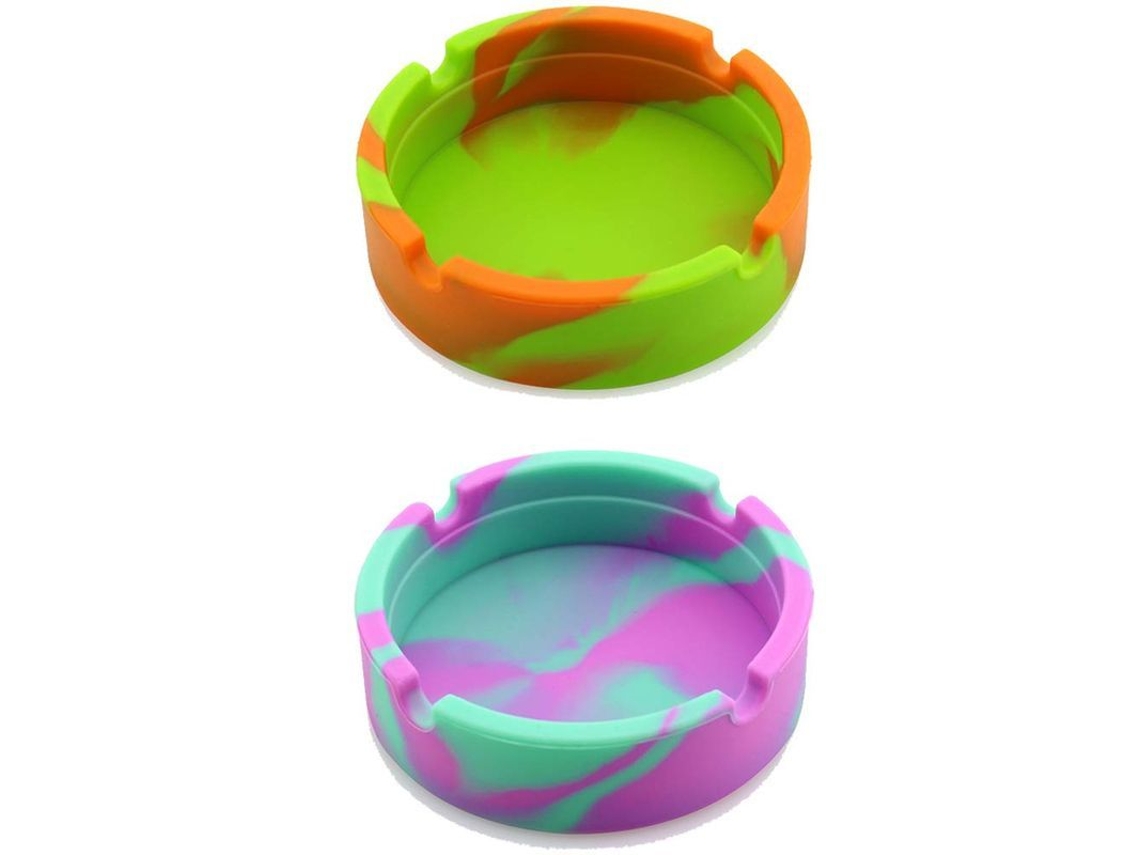 2 Copos de cinzeiro de silicone Nova Line, resistente, portátil, redondo | S/MARCA