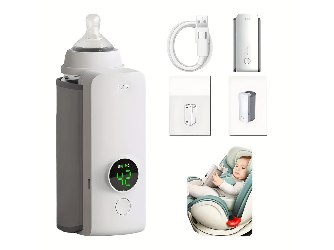 Aquecedor Portátil de Biberões - Aquecimento Rápido com Até 5 Horas de Retenção Contínua do Calor Ideal para Viagens, Crianças, Ed, Perfe STELASPLEN