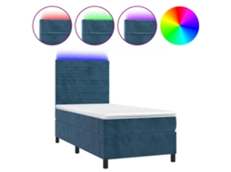 Box Spring Bed, Box Spring Beds Vidaxl Azul Veludo (80 X 200 Cm)