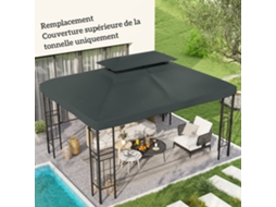 Lona de Substituição para Gazebo/tenda 3 X 4 M, Poliéster de Alta Densidade 180 G/m², Cinza