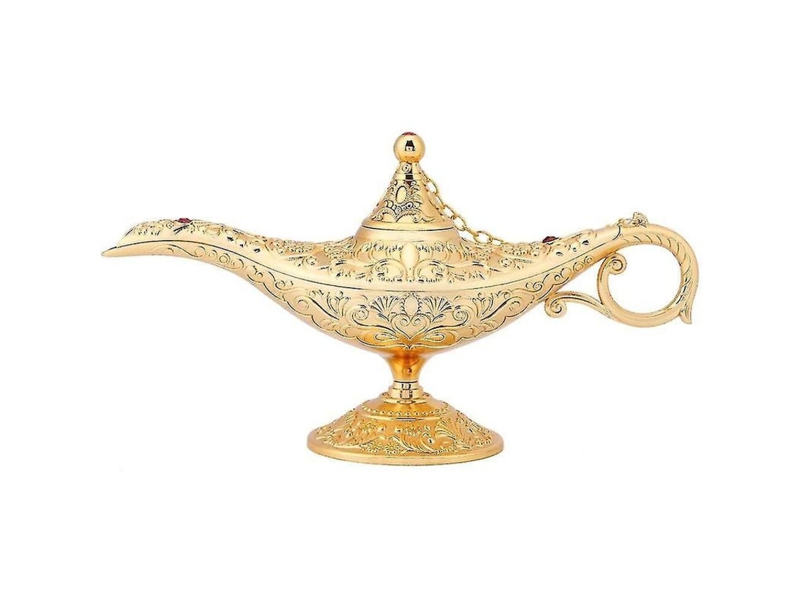 2026 lâmpada de Óleo Aladim Gênio, Lâmpada Mágica Retrô 11x21cm, Decoração de Casa com Gravura de Luxo Europeu