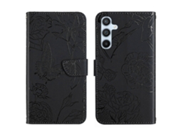 Capa De Celular De Couro Com Estampa De Borboleta E Toque De Pele