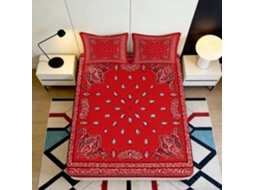 Conjunto de Cama Bandana Vermelha Microfibra com Fronha 200x25cm S/MARCA
