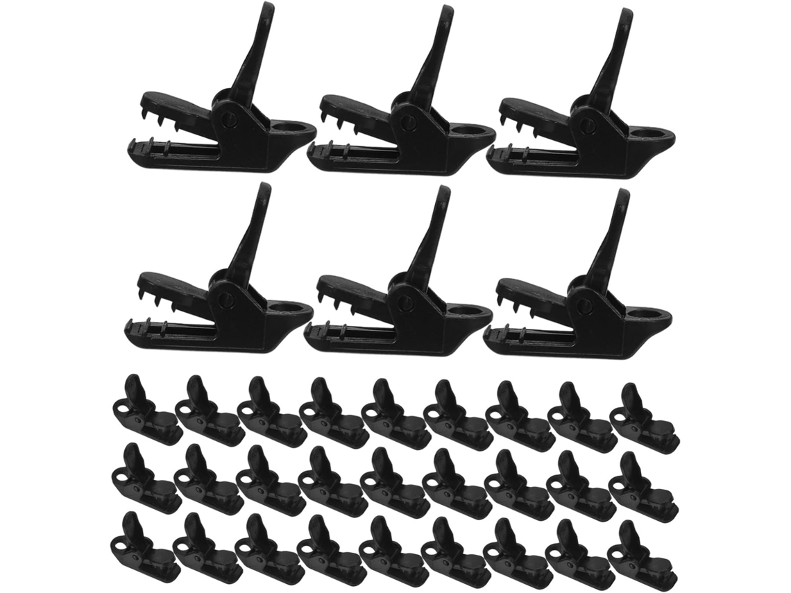 Tehaux Large Black Plastic Camping Clips 40pcs Windproof Tent Fastener Clamps For Outdoor Hiking And