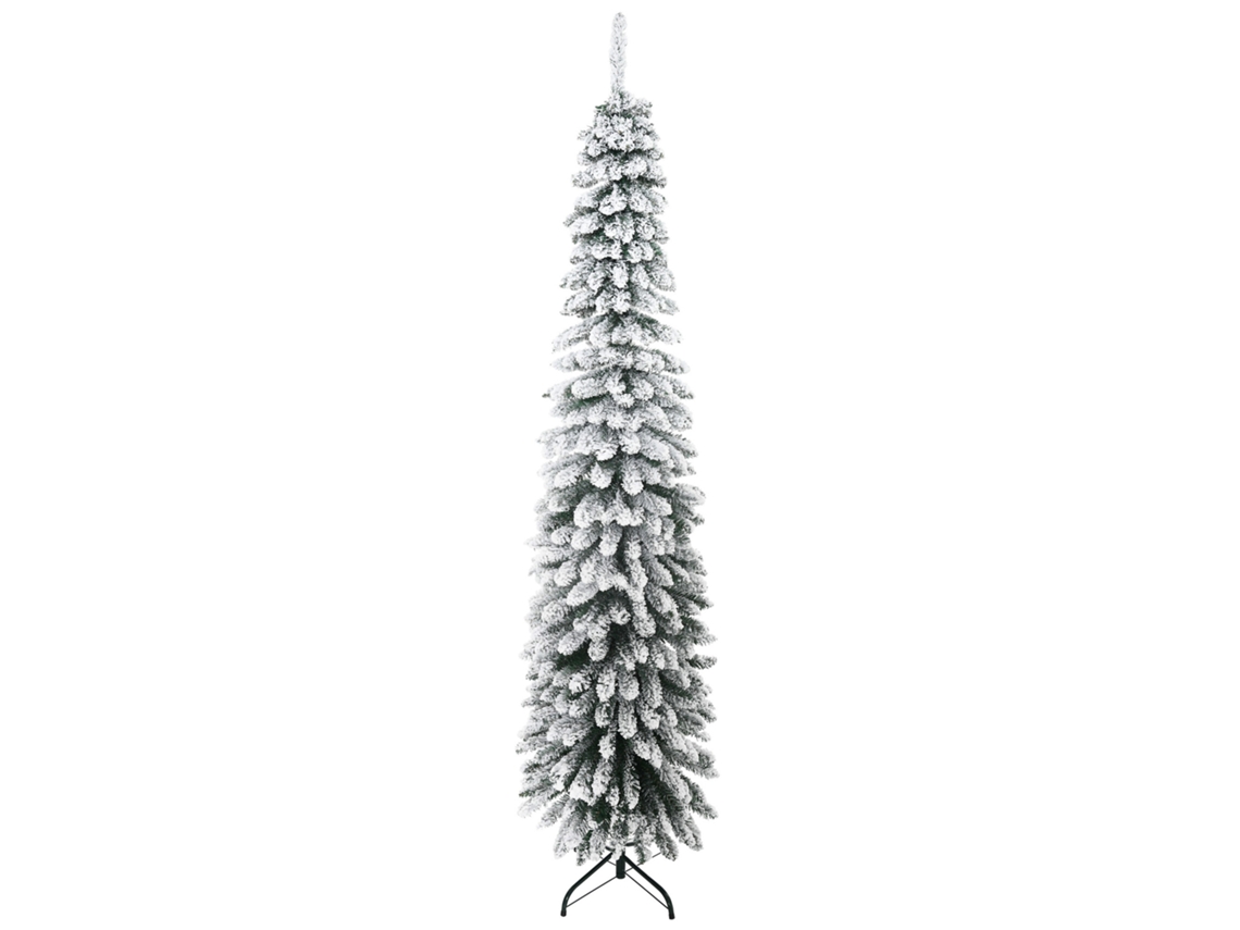 Árvore De Natal Artificial 210cm Com Neve Ignífugo Com 490 Ramos Verde