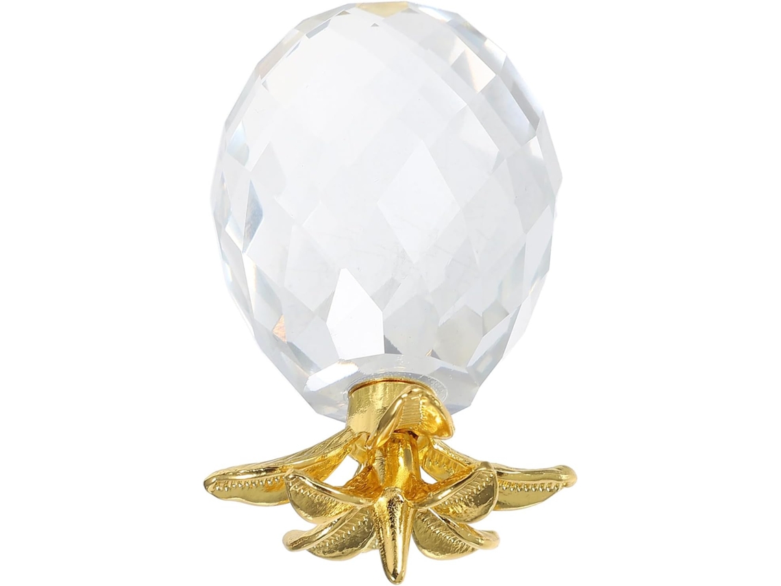 Estatueta Abacaxi Cristal Dourado Decoração Criativa Portátil Escritório Ornamento Elegante Estar Jantar Casa GOKOCO