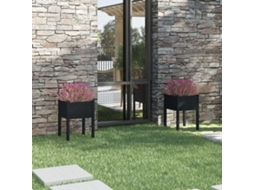 Vidaxl Vaso/floreira De Jardim 2 Pcs 50x50x70 Cm Pinho Maciço Preto