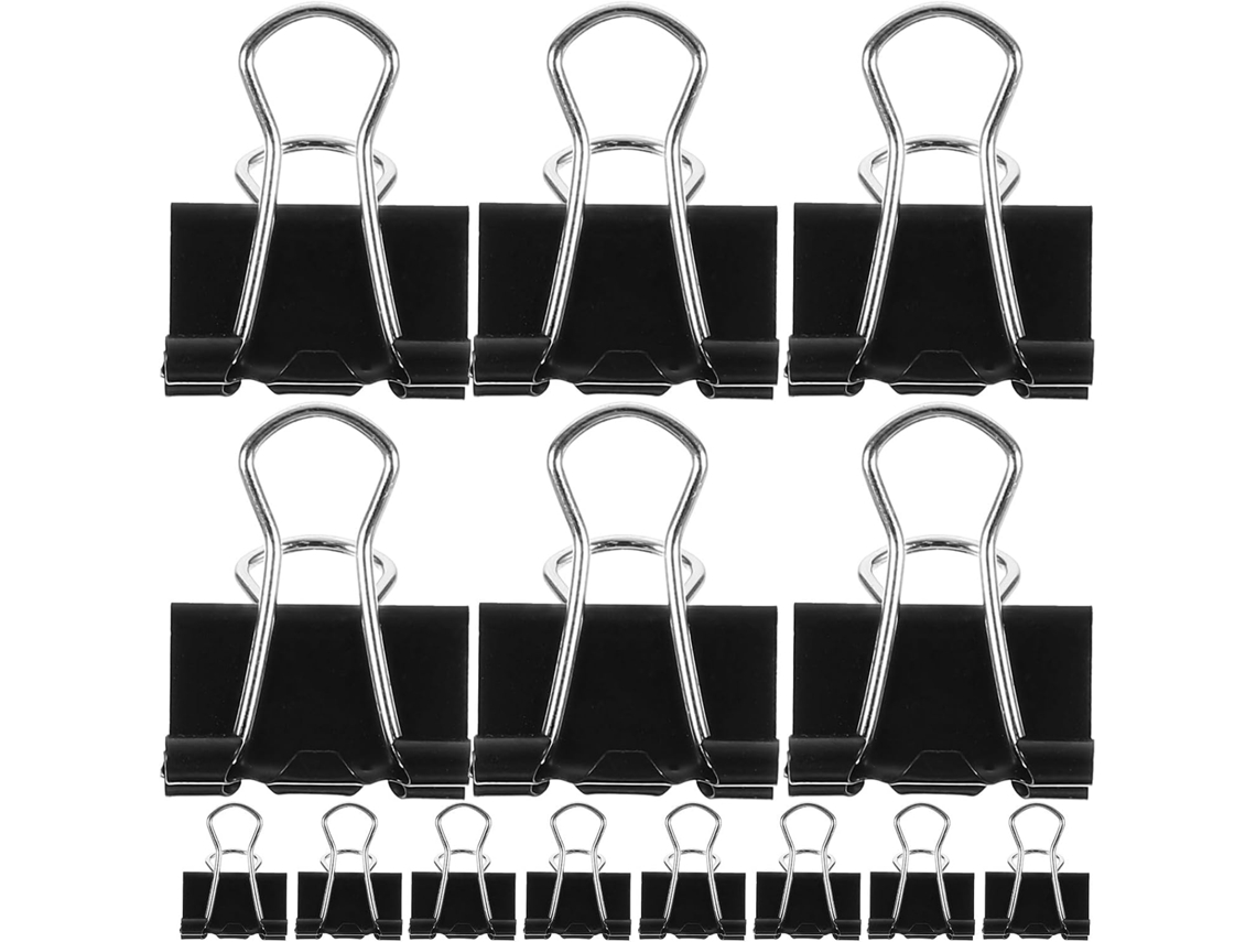 Clips metálicos Stahad para mesa, mini clipes de 15 mm, pacote com 100 unidades, núcleos pretos e brancos, Ideais