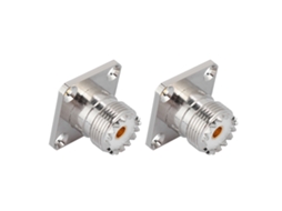 2pcs Conector Adaptador Uhf Fêmea So239 Painel Chassis 4 Furos Rf Coaxial