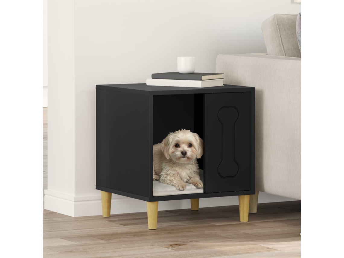 Vidaxl Casinha Para Cachorro Preto 44 X 42 X 49 Cm