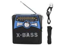 Rádio Portátil Com Antena Telescópica Banda Fm Am Sw Usb Fullwave Player Azul