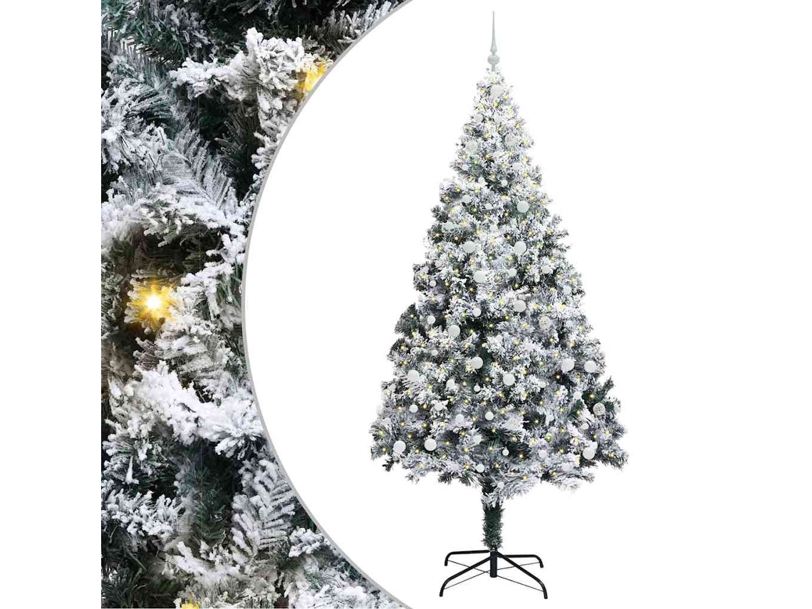 Conjunto 1 Árvore De Natal Artificial Vidaxl Branco Pvc (240 Cm)