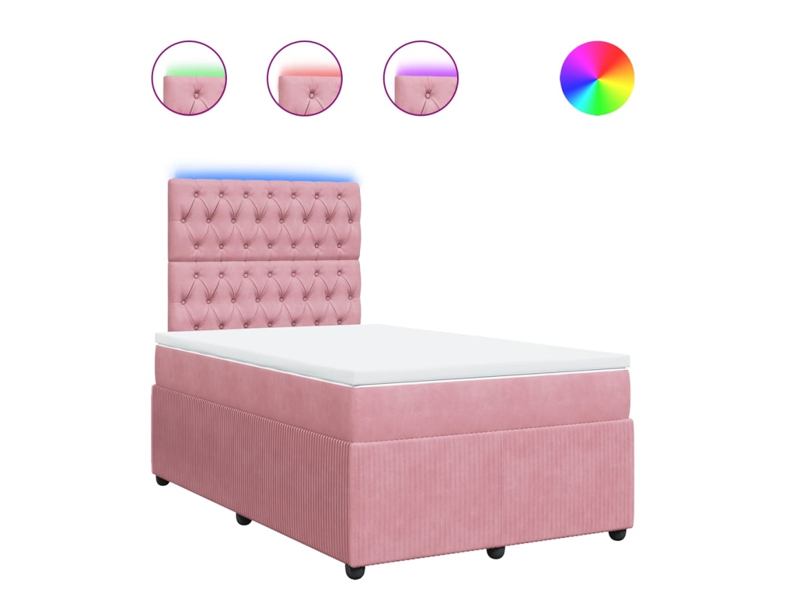Box Spring Bed, Box Spring Beds Vidaxl Cor-de-rosa Veludo (120 X 200 Cm)