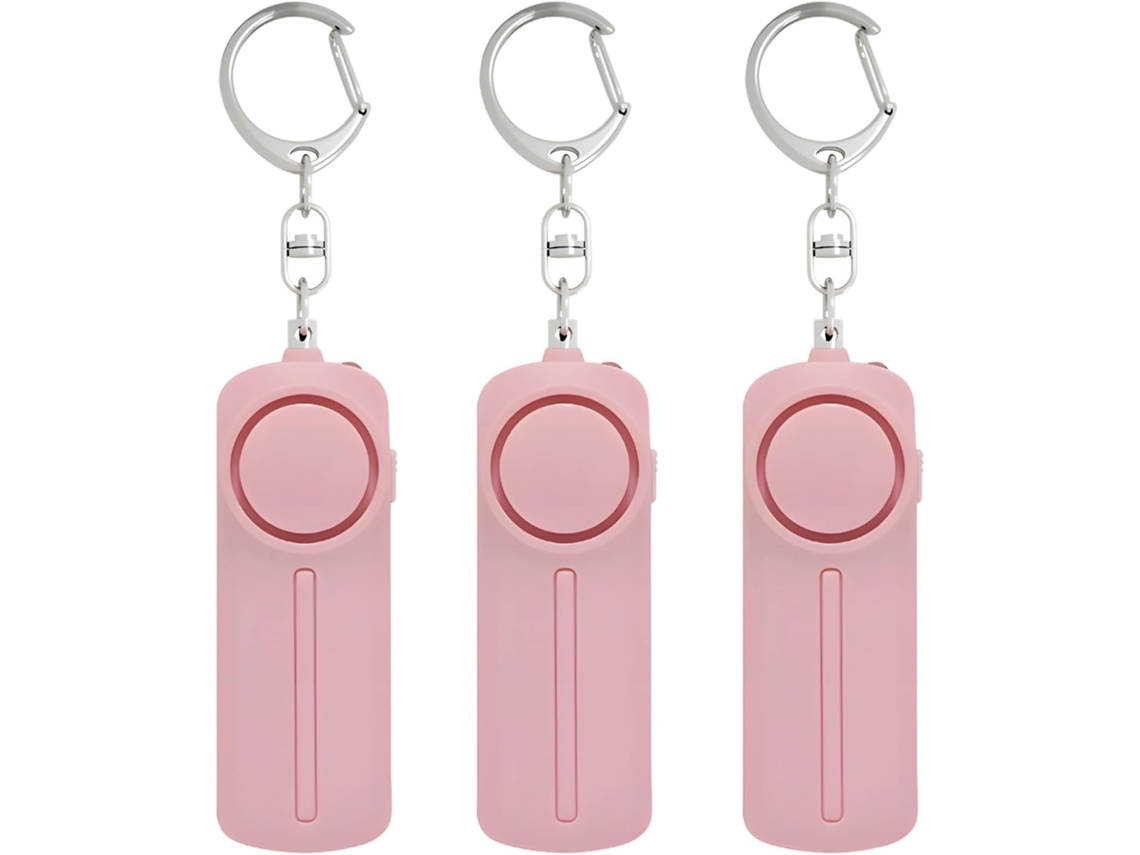 Conjunto de 3 Chaveiros com Alarme de Segurança, Luz LED e Dispositivo de Segurança | S/MARCA