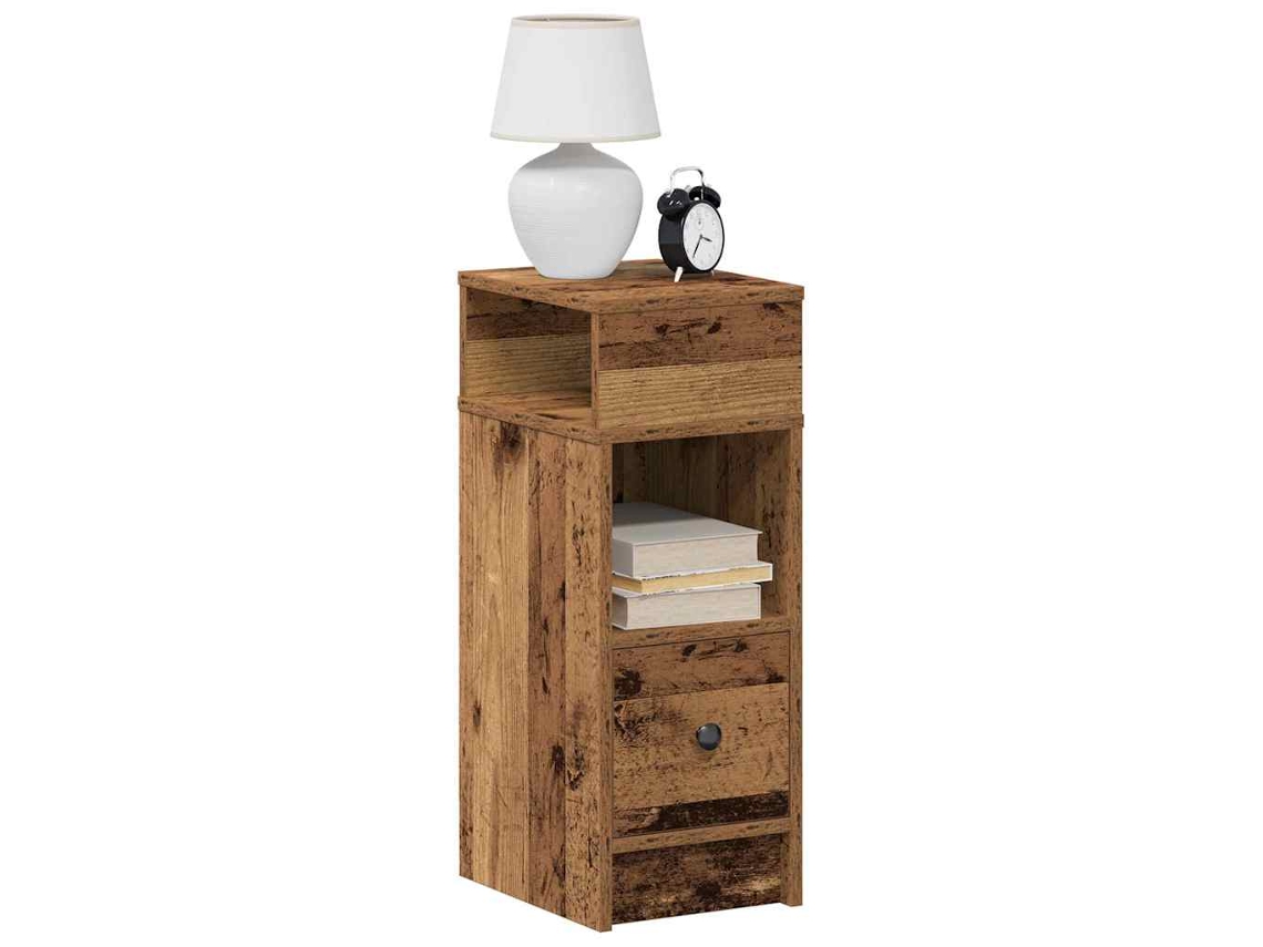 Vidaxl Mesas De Cabeceira 2 Pcs Com Gaveta 25x31x66 Cm Madeira Velha