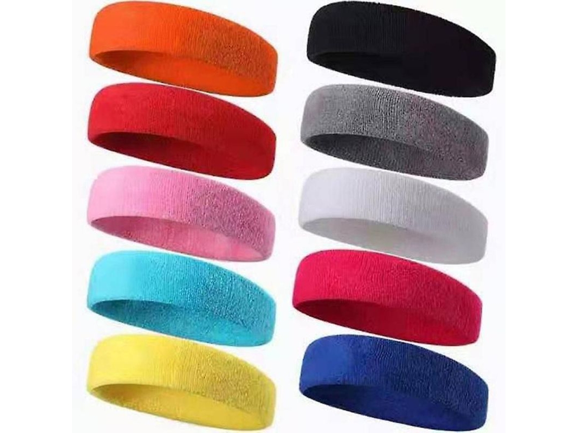 3 Peças Bandas De Cabelo Esportivas Para Homem E Mulher, Absorvente De Suor, Elástica, Antiderrapante, Algodão 3 Peças Rosa