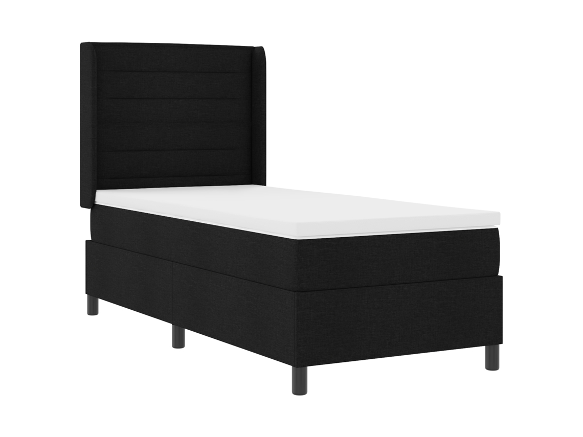Conjunto 1 Cama Box Vidaxl Preto Tecido (200 X 80 Cm)