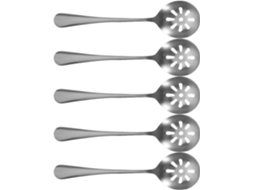 Conjunto De 5 Colheres Perfuradas Bestoyard, Prateadas, Em Aço Inoxidável, 7, 8x 2 Polegadas