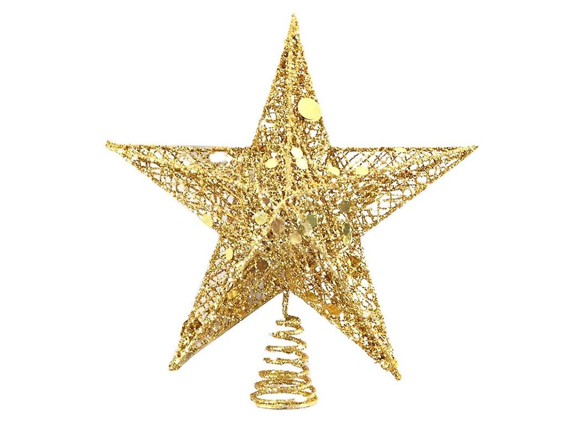 Enfeites De Árvore De Natal Em Metal Com Glitter Dourado Para Decoração De Casa Olysi Shop (pacote Com 2, Dourado)