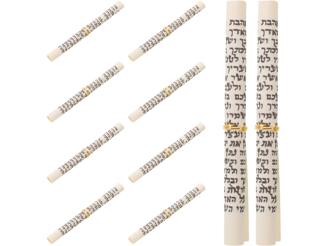Conjunto 10 Rolos Bênção Mezuzá Papel Cordão Compactos Proporcionam Conforto Espiritual Decoração Religiosa GOKOCO