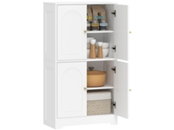Armário de Cozinha Alto com 2 Prateleiras Ajustáveis, 60x30x110cm Branco BTFORUS