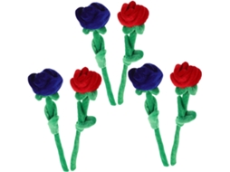 Buquê De 6 Flores Pelúcia Com Hastes Flexíveis Para Noivas E Damas