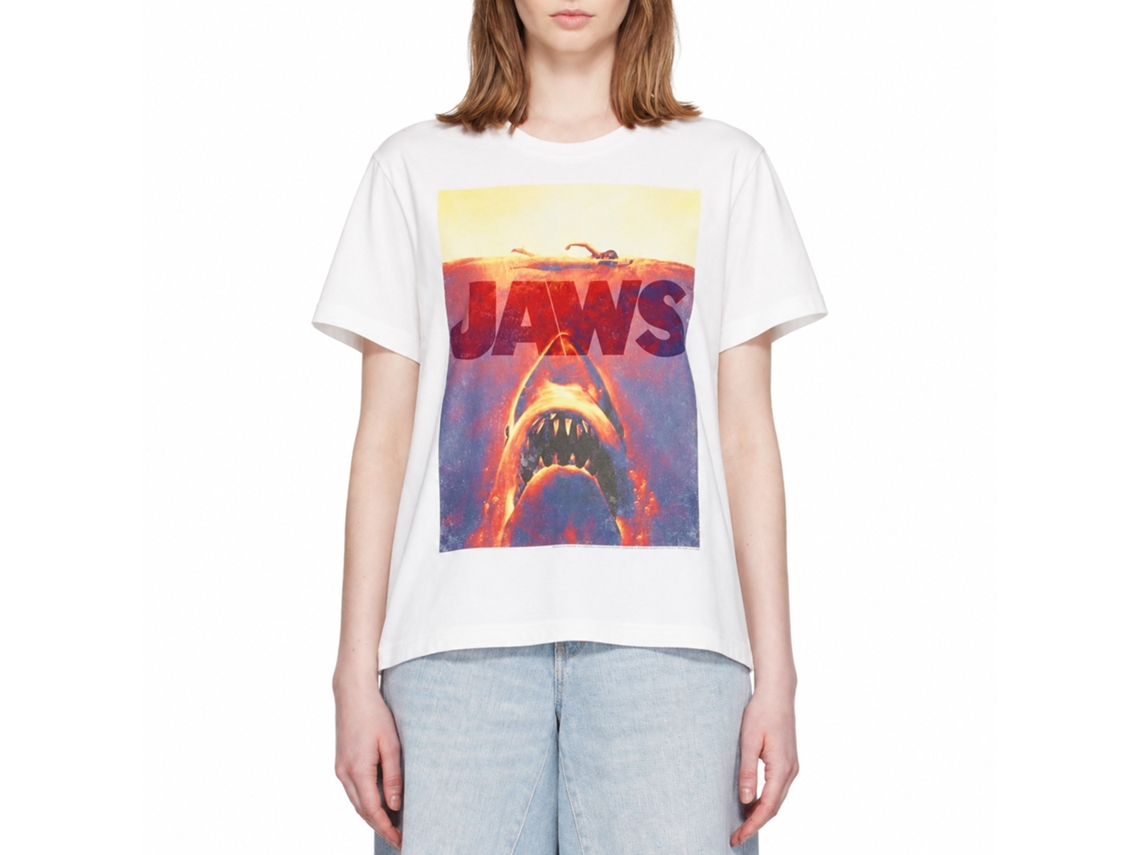 Rockinstone Jaws Movie Wrecktangle White Adult T-shirt Size:xxxl