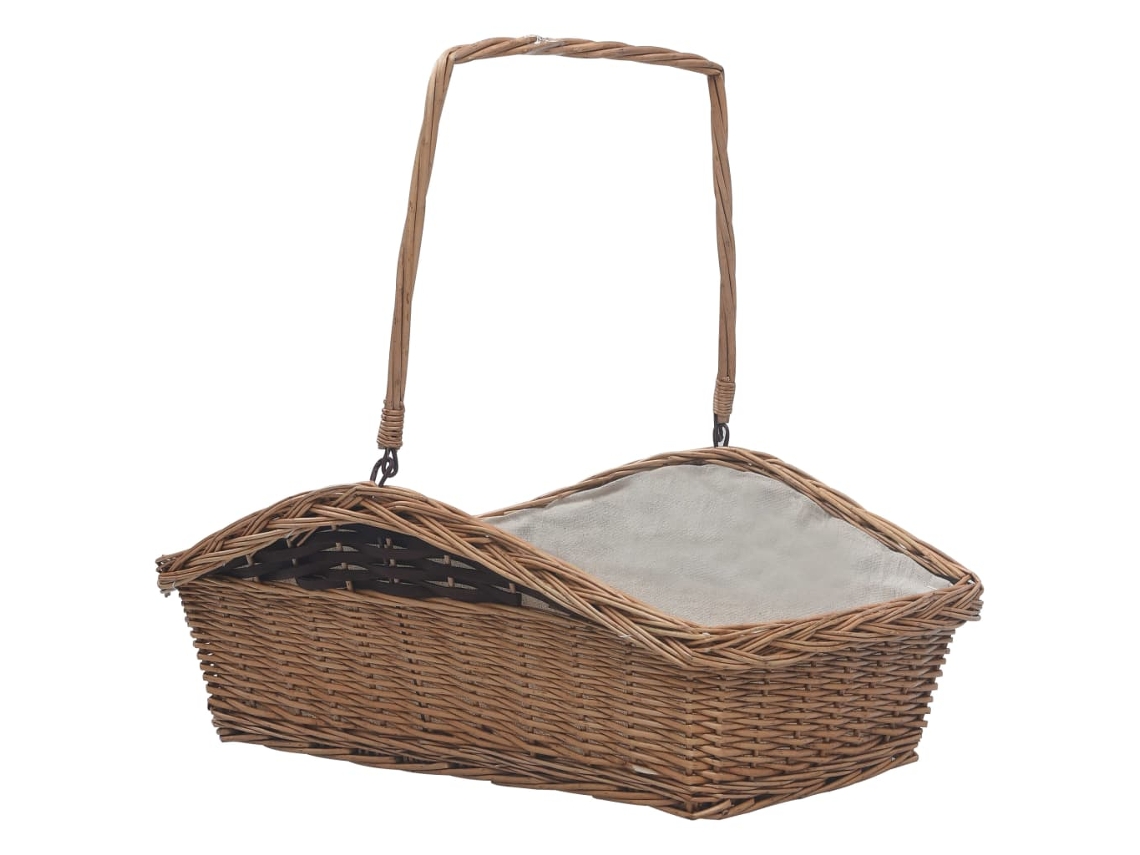 Vidaxl Cesto Para Lenha Com Pega 61,5x46,5x58 Cm Salgueiro Castanho