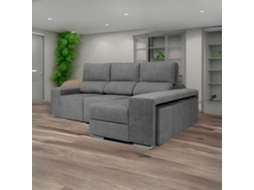 Sofá Chaise Longue PEQUIM - Direito - Cinza (265X160 cm)