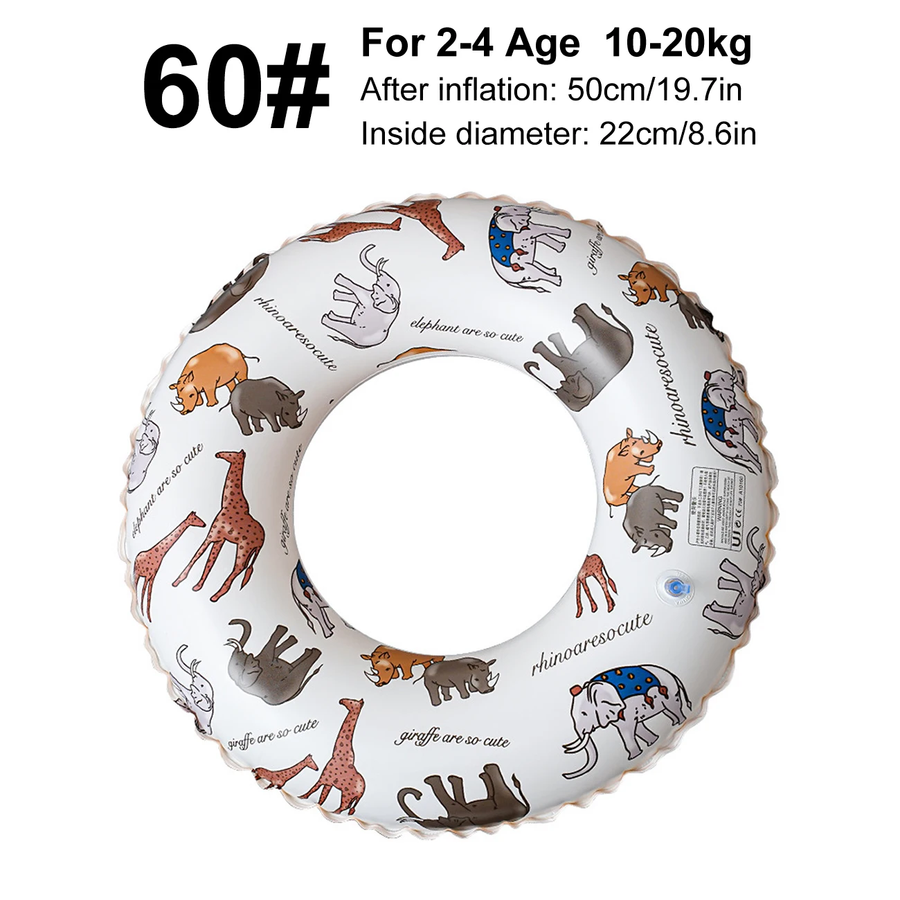 (mundo Animal 60) Boia Inflável Para Adultos, Piscina Para Usar Debaixo Do Braço, Colete Salva-vidas