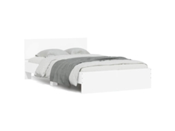 Vidaxl Estrutura De Cama Com Cabeceira E Luzes Led 120x200 Cm Branco