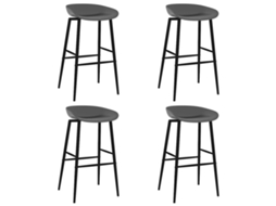 Vidaxl Cadeiras De Bar 4 Pcs Cinzento
