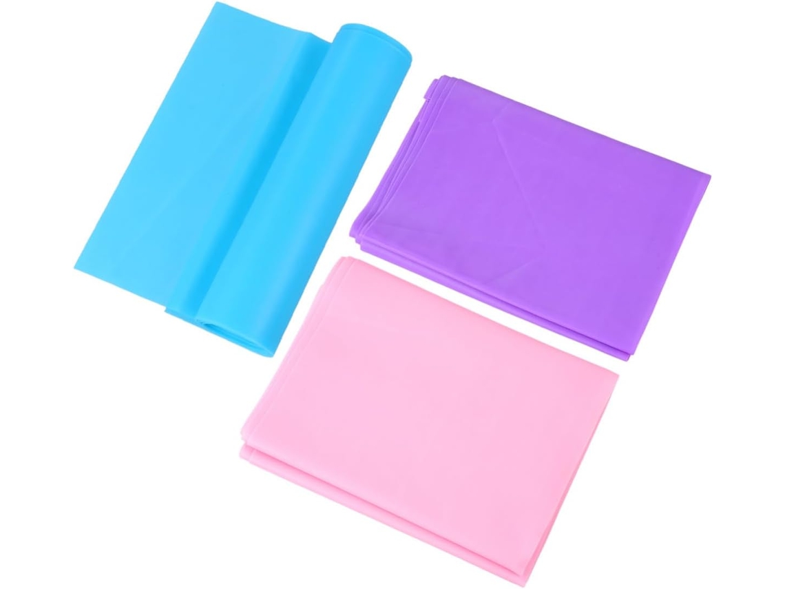Conjunto De 3 Faixas Elásticas Látex Natural Ecológicas E Inodoras 2 Metros Para Ioga, Pilates Treinamento