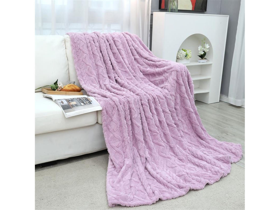 Cobertores Macios e Aconchegantes para Cama Sofá e Loveseat-Schongmian Cor de Pasta de Feijão Inchado EVELTEK 180x200cm