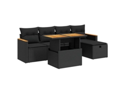 Garden Sofa Set, Garden Sofa Sets Vidaxl Preto Rattan / Vime (n/a)