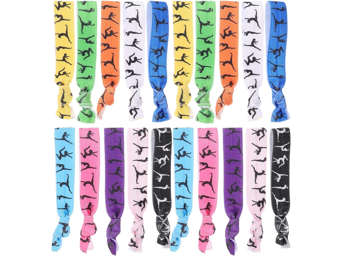 Acessórios de cabelo para ginástica, elásticos de cabelo para meninas, pacote com 20 unidades.